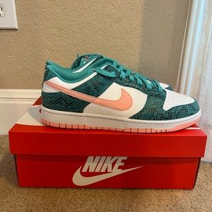 Nike Dunk low Snakeskin washed Teal bleached coral
